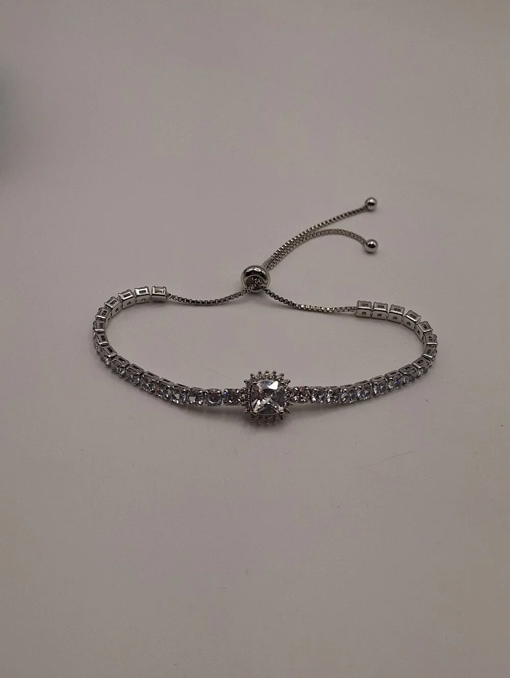 Swarovski NWT Clear Crystal Halo Tennis Bolo Slider Bracelet